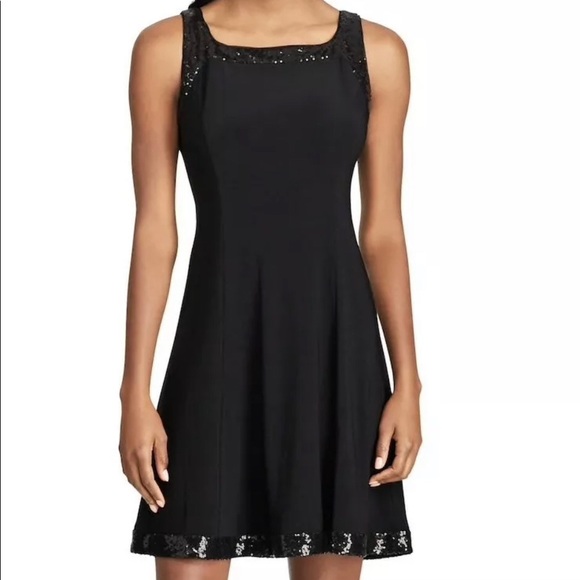 Chaps Dresses & Skirts - Chaps Jersey Sequin Black Dress Women’s Large